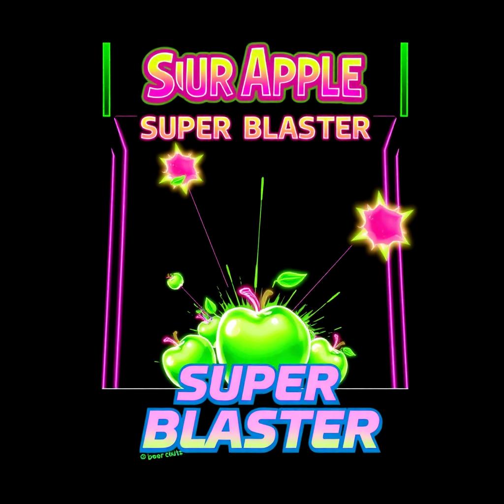 Sour Apple Super Blaster arcade cabinet art